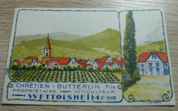 ETIQUETTE ANCIENNE VIN D'ALSACE - CHRETIEN BUTTERLIN - WETTOLSHEIM (NEUVE) - Other & Unclassified