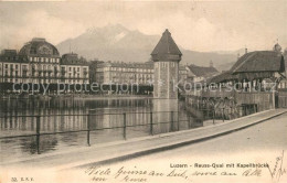 13301907 Luzern LU Reussquai Mit Kapellbruecke Turm Luzern LU - Autres & Non Classés