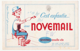 Buvard 20.7 X 11.7 NOVEMAIL (2) Peinture Enfant Peintre Assis Rouge Et Bleu Le Cadre Dessiné Mesure 20 X 11 - Vernici