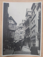 Ancienne Photo Originale Rouen Rue St Romain Vieilles Maisons Format 16X12 Belle Vue Animee Et Rare - Lugares