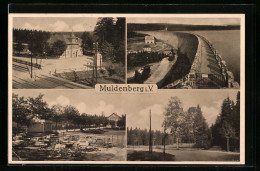 AK Muldenberg I. V., Sporthotel Weidlichhaus, Garten, Ortspartie  - Autres & Non Classés