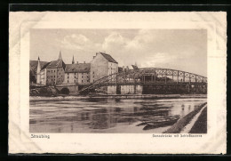 AK Straubing, Donaubrücke Mit Schlosskaserne  - Straubing