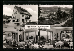 AK Schmallenberg, Café-Pension Augusta Höhe, Innenansicht, Ortsansicht  - Schmallenberg