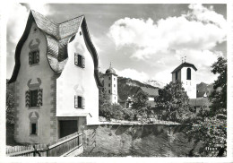 Postcard Switzerland Ilanz House Clocktower - Sonstige & Ohne Zuordnung