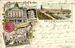 Lithographie Frankfurt Am Main, Münchener Hofbräu, Panorama, Restaurant - Autres & Non Classés