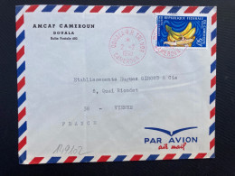 LETTRE AMCAF Par Avion Pour Le CAMEROUN TP BANANE 30F OBL. ROUGE 2-2 1968 DOUALA RP TRI N°8 - Kameroen (1960-...)