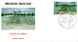 POLYNESIE FDC 1991 LA PECHE AUX CAILLOUX - FDC