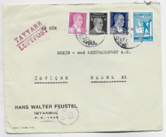 TURKEY 2 KURUS+ 5K+10K+ 1 K1/2 LETTRE COVER LUFTPOST TAYYARE ISTAMBUL 1941 TO SUISSE VIA AUSTRIA - Storia Postale