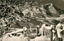 13296687 Engelberg OW Wanderweg Mit Kirche Im Schnee Engelberg OW - Sonstige & Ohne Zuordnung