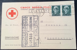 Italia Regno TRIESTE 1939 CROCE ROSSA ITALIANA Cartolina OSPEDALE MARINO VALDOLTRA (croix Rouge Lettera - Poststempel