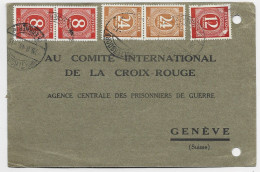 GERMANY 12 POST+8X2+24X2  POST CARD DEFAUT 21.8.1946 TO CROIX ROUGE GENEVE SUISSE - Other & Unclassified