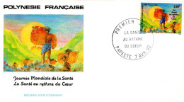 POLYNESIE FDC 1992 JOURNEE MONDIALE SANTE - FDC