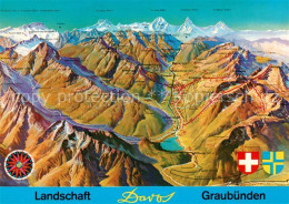13286017 Davos GR Panoramakarte Graubuenden Davos GR - Otros & Sin Clasificación
