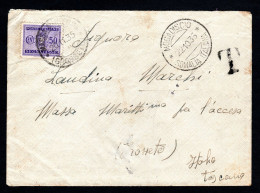 SOMALIA ITALIANA, BUSTA 1935, SASS. 40 ST. IT., MOGADISCIO X MASSA MARITTIMA - Somalie