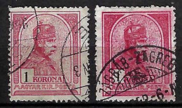 HONGRIE Ca.1900-13: Lot D' Obl., 2 Nuances - Gebruikt