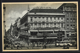 AK Berlin, Unter Den Linden, Ecke Friedrichstr., Cafe-Restaurant Viktoria  - Mitte