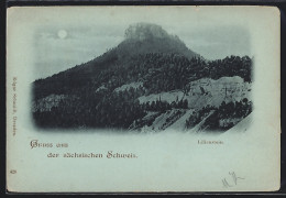 Mondschein-AK Lilienstein /Sächs. Schweiz, Berg Bei Nacht  - Sonstige & Ohne Zuordnung