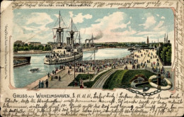 CPA Wilhelmshaven An Der Nordsee, Neuer Hafen, Einlauf Panzerschiff, Anker, Rettungsring - Other & Unclassified