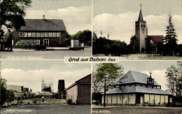 CPA Dalum Geeste Im Emsland, Rathaus Mit Ehrenmal, Kath. Kirche, Industrieanlage, Ev. Kirche - Other & Unclassified