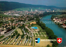 13234797 Bad Zurzach Schwimmbad Camping Oberfeld Fliegeraufnahme Bad Zurzach - Other & Unclassified
