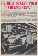 La 10 Millionième Volkswagen. Détails Des Ventes : Coccinelle, Utilitaire. Répartition Des Ventes Dans Le Monde. 1970. - Historical Documents