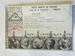 Franc - Maçonnerie .anti Franc Maçonnerie . Petit Orient De France . Loge De La Casserole .. Vigilante . - Jewish