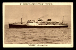 BATEAUX - PAQUEBOT - EL MANSOUR - CIE DE NAVIGATION MIXTE  - CIE TOUACHE - Steamers