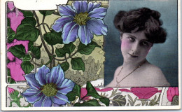 ILLUSTRATEUR - Jeune Femme Decor Floral (style Art Nouveau) - Sonstige & Ohne Zuordnung