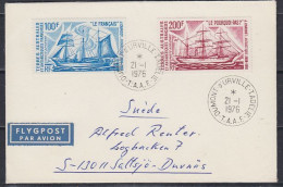 TAAF  Sailing Ships 2v On Cover Ca  Dumont D'Urville 21.1.1976 (59773) - Cartas & Documentos