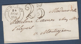 Haute Garonne  - Cachet Type 14  ST  MARTORY + Taxe 25 - 1849-1876: Période Classique