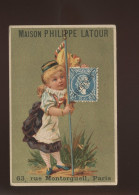 CHROMOS - L'AUTRICHE - TIMBRE ET DRAPEAU - MAISON PHILIPPE LATOUR, 63 RUE MONTORGUEIL PARIS - Altri & Non Classificati