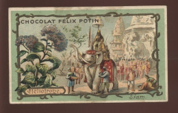 CHROMOS - SIAM - THAILANDE -  LE ROI SUR SON ELEPHANT - CHOCOLAT FELIX POTIN - Otros & Sin Clasificación