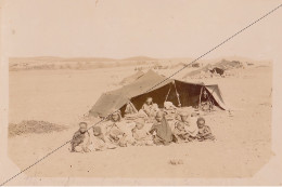 1891 Photo Afrique Algérie Campement Arabe Dans Le Sud Souvenir Mission Géodésique Militaire Capitaine Boulard - Gentil - Oud (voor 1900)