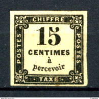 Taxe  3 - 15c Noir Typographié - Neuf N* - 4 Belles Marges - 1859-1959 Neufs