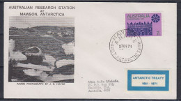 AAT Australian Research Station At Mawson / Antarctic Treaty 1961-1971 Ca Mawson 27 DEC 1971(59775) - Lettres & Documents