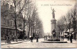 58 COSNE SUR LOIRE - Bld & Statue De La Republique  - Cosne Cours Sur Loire