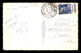 MARIANNE DE GANDON 15F OUTREMER AVEC BANDE PUBLICITAIRE BISCUITS PERNOT N°886a SEUL SUR CARTE POSTALE - Cartas & Documentos