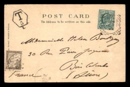CARTE TAXEE - 1 TIMBRE TAXE A 10 CENTIMES SUR CARTE DE LONDRES ENVOYEE A BOIS-COLOMBES - 1859-1959 Lettres & Documents