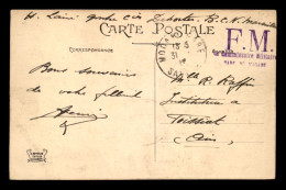 GUERRE 14/18 - CACHET F.M DU COMMISSAIRE MILITAIRE DE LA GARE DE MODANE SUR CARTE DU TUNNEL DU MONT-CENIS - WW I