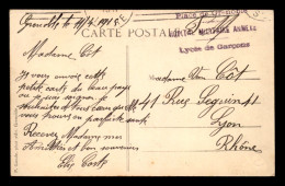 GUERRE 14/18 - CACHET HOPITAL MILITAIRE ANNEXE - PLACE DE GRENOBLE - LYCEE DE GARCONS - Guerra Del 1914-18