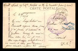 GUERRE 14/18 - CACHET HOPITAL TEMPORAIRE N°27 LE CREUSOT (SAONE-ET-LOIRE) - WW I