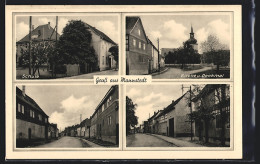 AK Mannstedt, Schule, Strassenpartien, Kirche Und Denkmal  - Andere & Zonder Classificatie