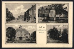 AK Guthmannshausen, Schule Und Herrenstrasse, Kirche, Rittergut Gandchau, Kriegerdenkmal  - Sonstige & Ohne Zuordnung