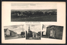 Künstler-AK Hardisleben, Dorfstrasse, Kirche, Kriegerdenkmal 1914 /18  - Sonstige & Ohne Zuordnung