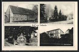 AK Tultewitz, Gasthaus, Denkmal & Dorfstrasse, Gut Schieben  - Andere & Zonder Classificatie