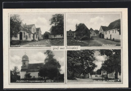 AK Thüssdorf, Dorfstrasse, Gasthof Zur Linde, Dorfstrasse Mit Schule, Kirche Mit Kriegerdenkmal  - Autres & Non Classés