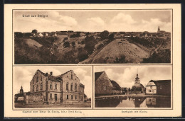 AK Steigra, Gasthof Zum Ritter St. Georg, Dorfteich Mit Kirche, Teilansicht  - Sonstige & Ohne Zuordnung