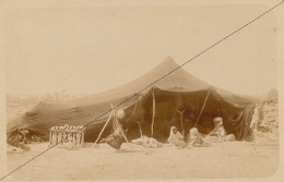 1891 Photo Afrique Algérie Campement Nomade Tente à Djelfa Souvenir Mission Géodésique Militaire Boulard Gentil - Oud (voor 1900)