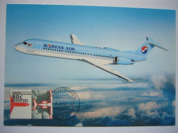 Avion / Airplane / KOREAN AIR / Fokker 100 / Carte Maximum Nederland - 1946-....: Ere Moderne