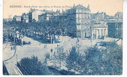 34 BEZIERS  ROND POINT DES ALLEES ET ENTREE DU PLATEAU  1932 - Beziers